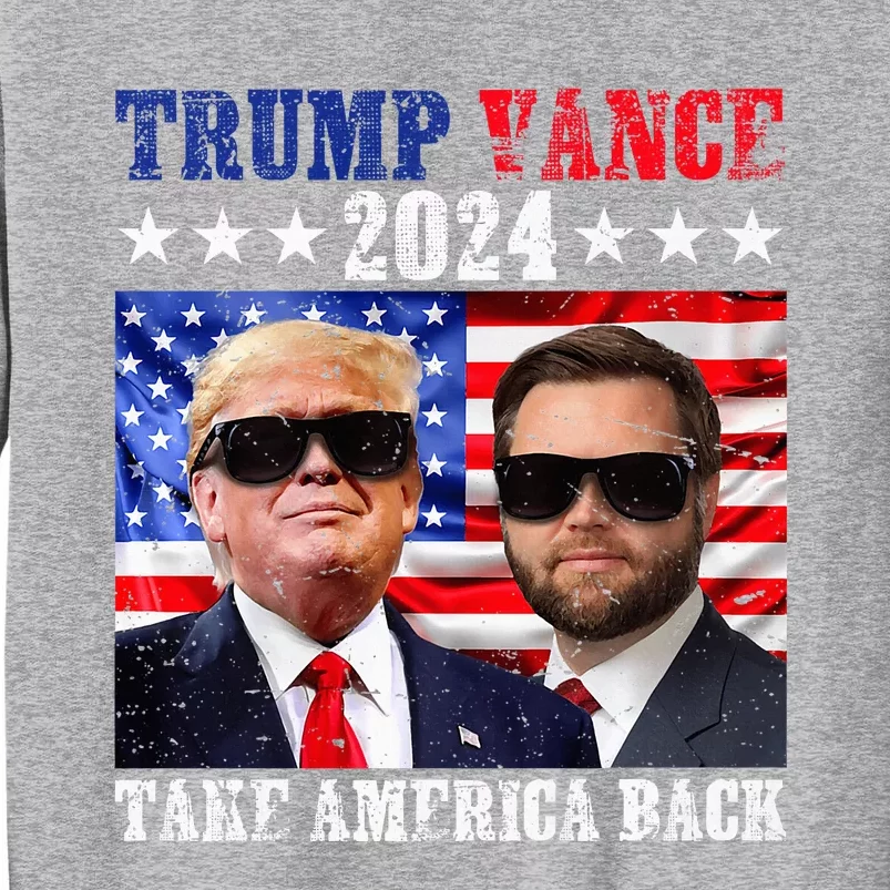 Retro Trump Vance 2024 Take America Back American Flag Sweatshirt