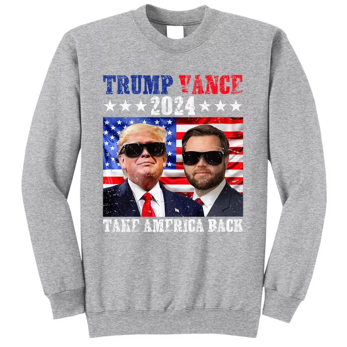 Retro Trump Vance 2024 Take America Back American Flag Sweatshirt