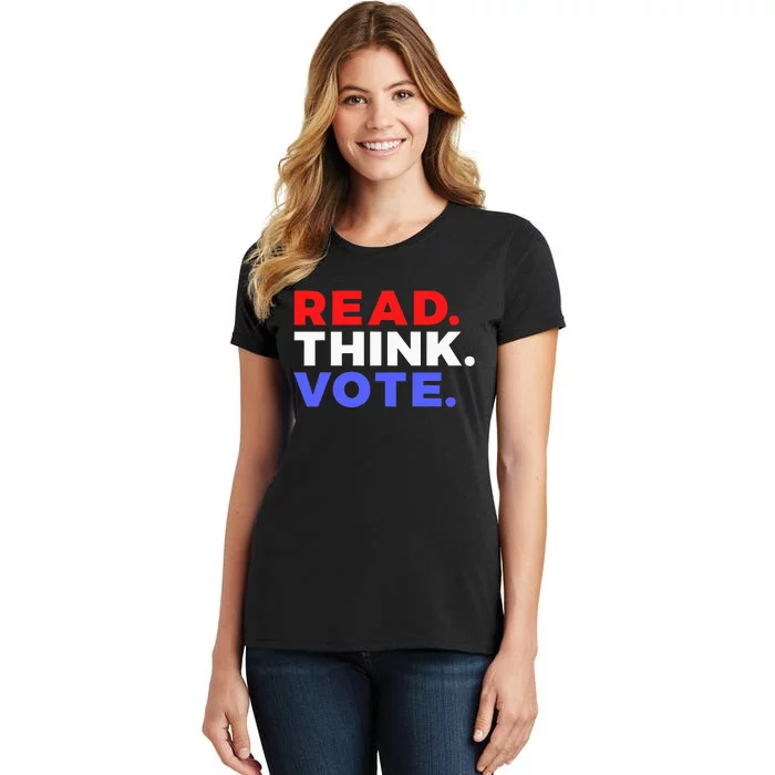 Read Think Vote 2024 Presidential Election Voting President Women's T-Shirt