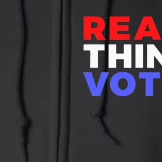 Read Think Vote 2024 Presidential Election Voting President Full Zip Hoodie