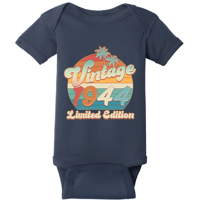 Retro Tropical Vintage 1944 Limited Edition 80th Birthday Baby Bodysuit