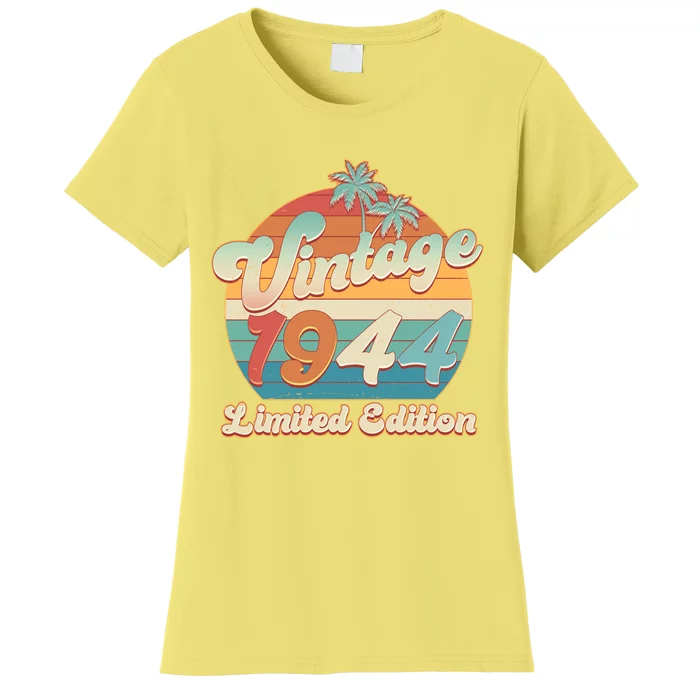 Retro Tropical Vintage 1944 Limited Edition 80th Birthday Women's T-Shirt