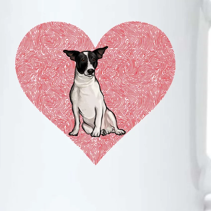 Rat Terrier Valentines Day Dog Love Fingerprint Gift Black Color Changing Mug