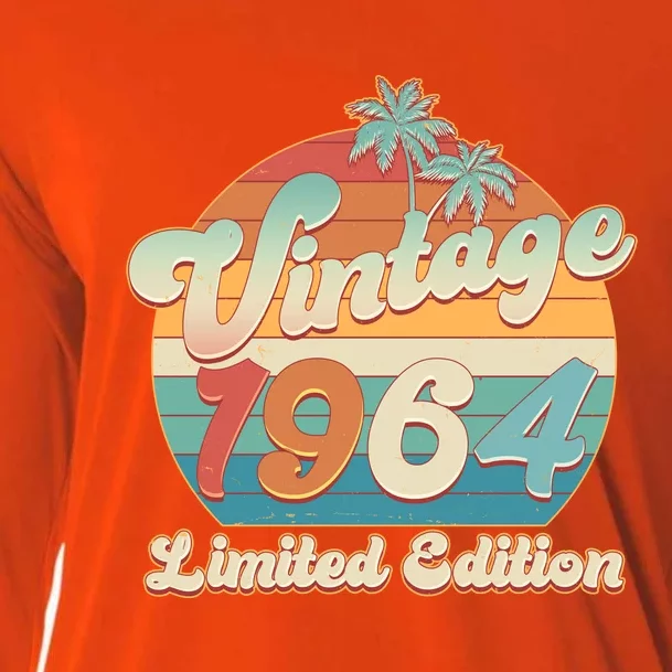 Retro Tropical Vintage 1964 Limited Edition 60th Birthday Cooling Performance Long Sleeve Crew