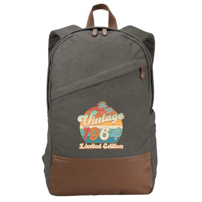 Retro Tropical Vintage 1964 Limited Edition 60th Birthday Cotton Canvas Backpack