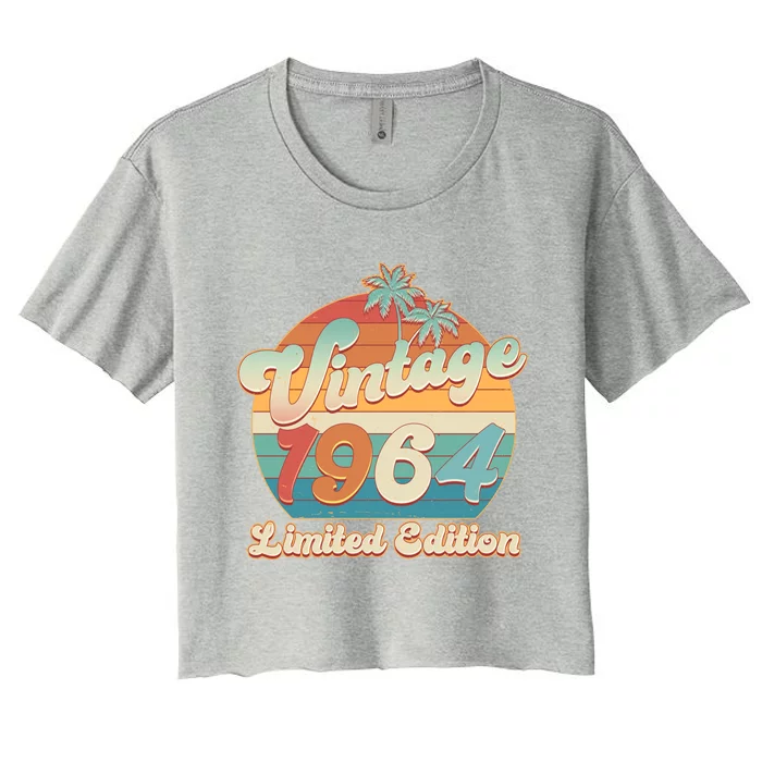 Retro Tropical Vintage 1964 Limited Edition 60th Birthday Women's Crop Top Tee