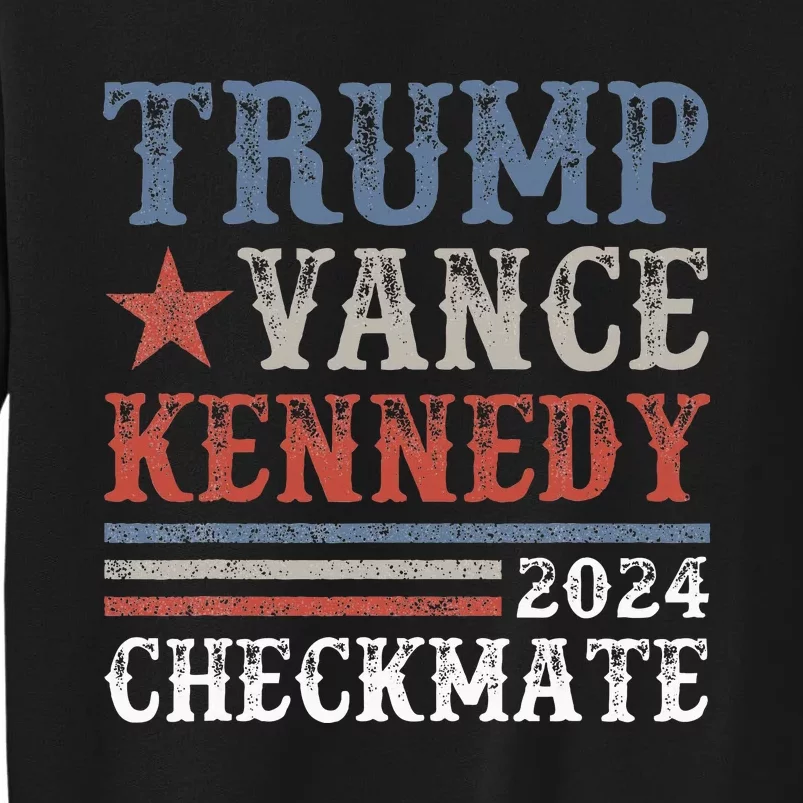 Retro Trump Vance Kennedy Checkmate President 2024 Tall Sweatshirt