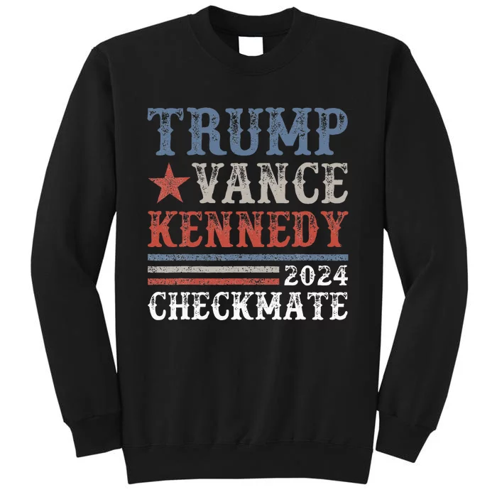 Retro Trump Vance Kennedy Checkmate President 2024 Tall Sweatshirt