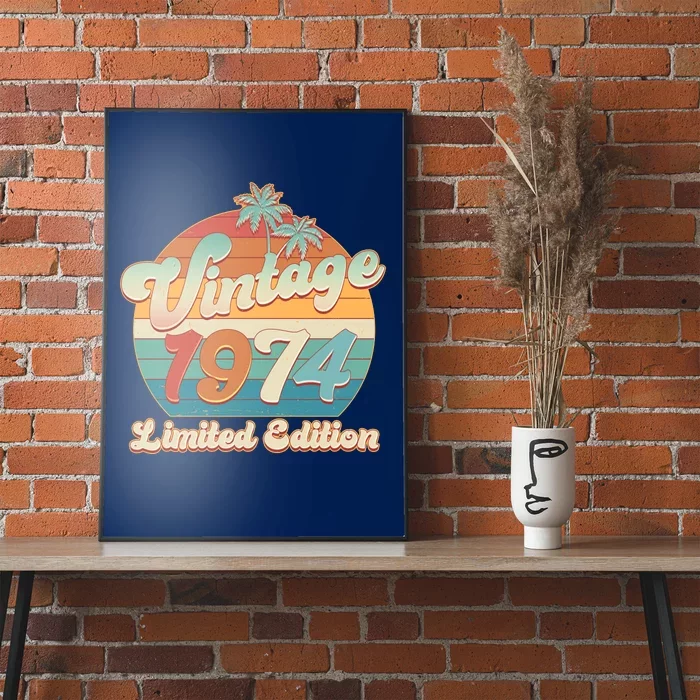 Retro Tropical Vintage 1974 Limited Edition 50th Birthday Poster