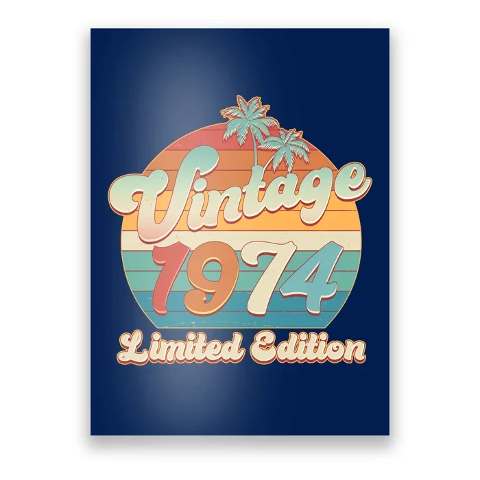 Retro Tropical Vintage 1974 Limited Edition 50th Birthday Poster