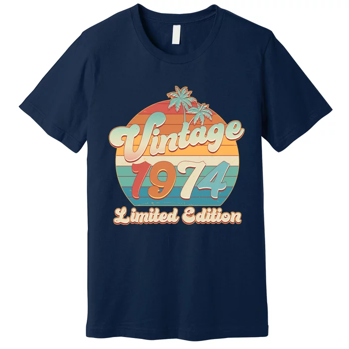 Retro Tropical Vintage 1974 Limited Edition 50th Birthday Premium T-Shirt