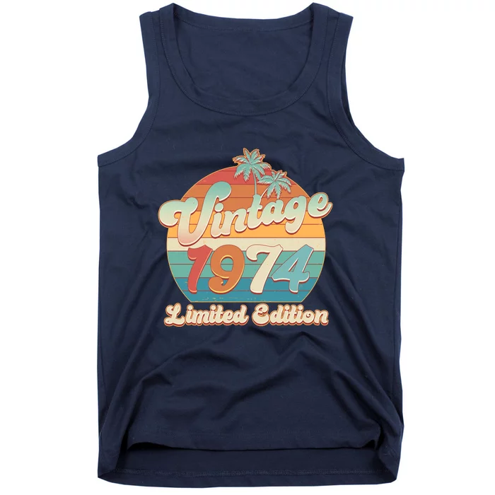 Retro Tropical Vintage 1974 Limited Edition 50th Birthday Tank Top