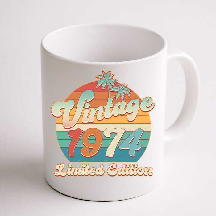 Retro Tropical Vintage 1974 Limited Edition 50th Birthday Front & Back Coffee Mug