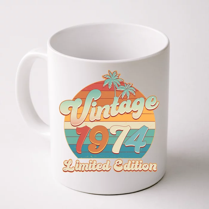 Retro Tropical Vintage 1974 Limited Edition 50th Birthday Front & Back Coffee Mug