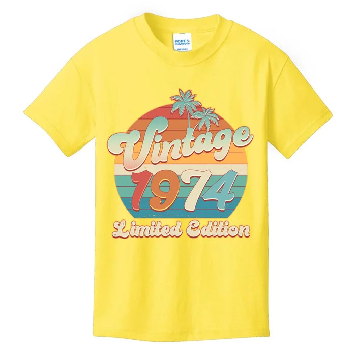 Retro Tropical Vintage 1974 Limited Edition 50th Birthday Kids T-Shirt