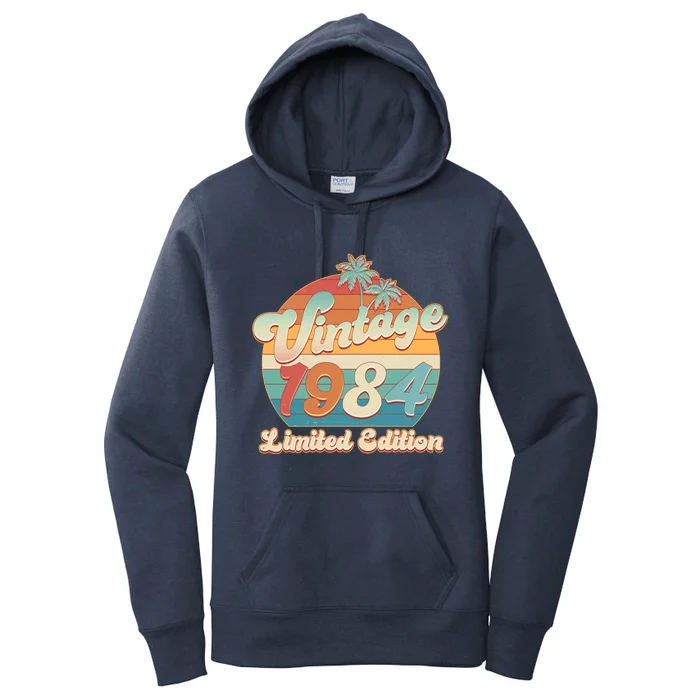 Retro Tropical Vintage 1984 Limited Edition 40th Birthday Women's Pullover Hoodie