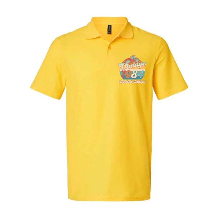 Retro Tropical Vintage 1984 Limited Edition 40th Birthday Softstyle Adult Sport Polo