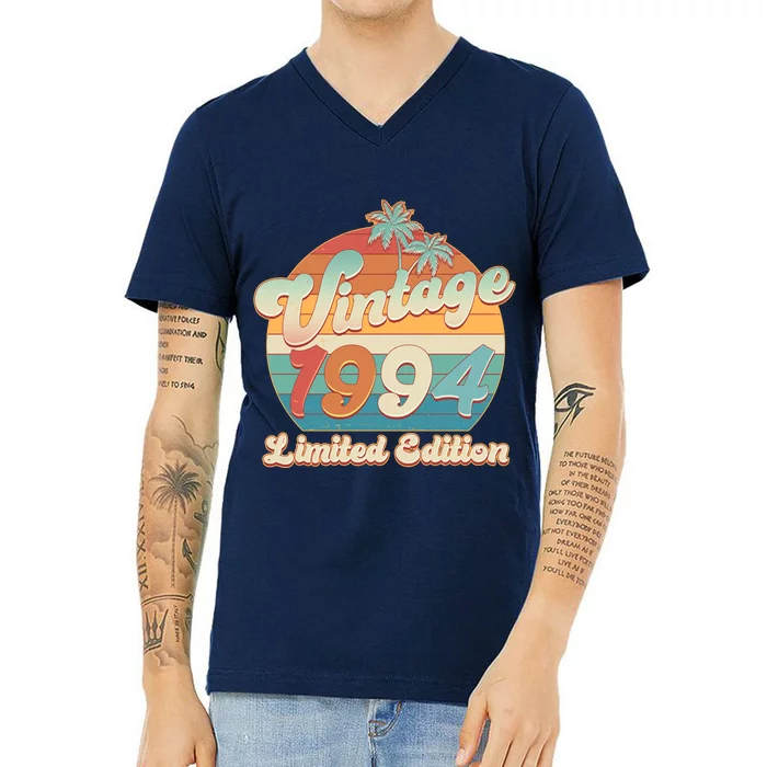 Retro Tropical Vintage 1994 Limited Edition 30th Birthday V-Neck T-Shirt