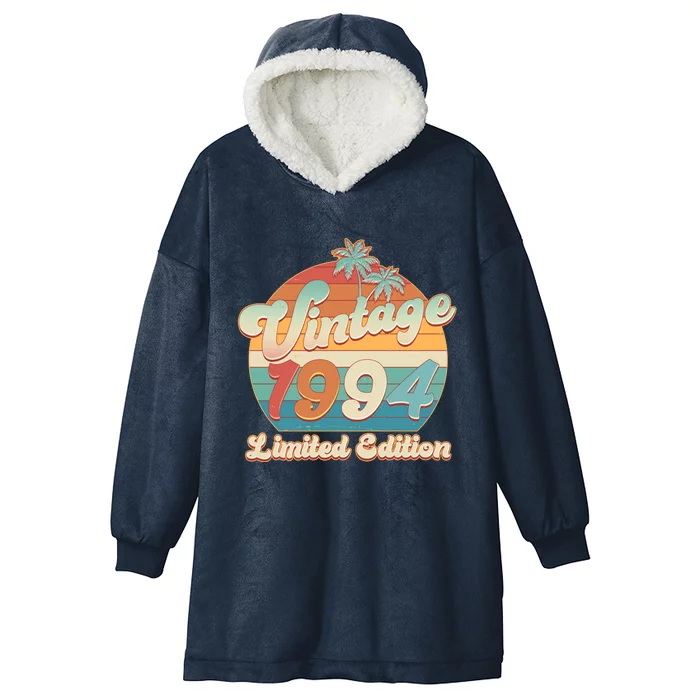 Retro Tropical Vintage 1994 Limited Edition 30th Birthday Hooded Wearable Blanket