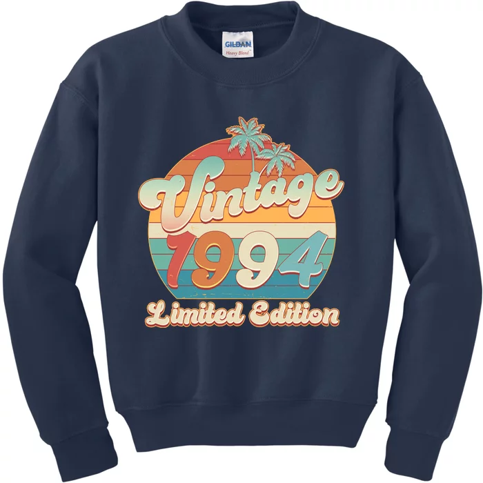 Retro Tropical Vintage 1994 Limited Edition 30th Birthday Kids Sweatshirt