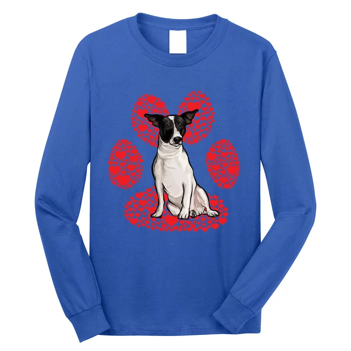 Rat Terrier Valentines Day Dog Love Paw Gift Long Sleeve Shirt