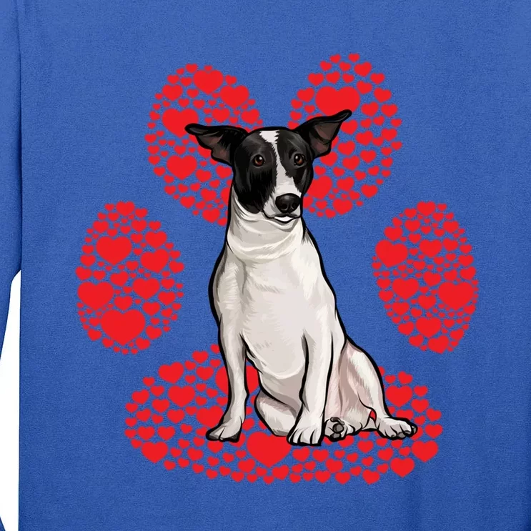 Rat Terrier Valentines Day Dog Love Paw Gift Tall Long Sleeve T-Shirt