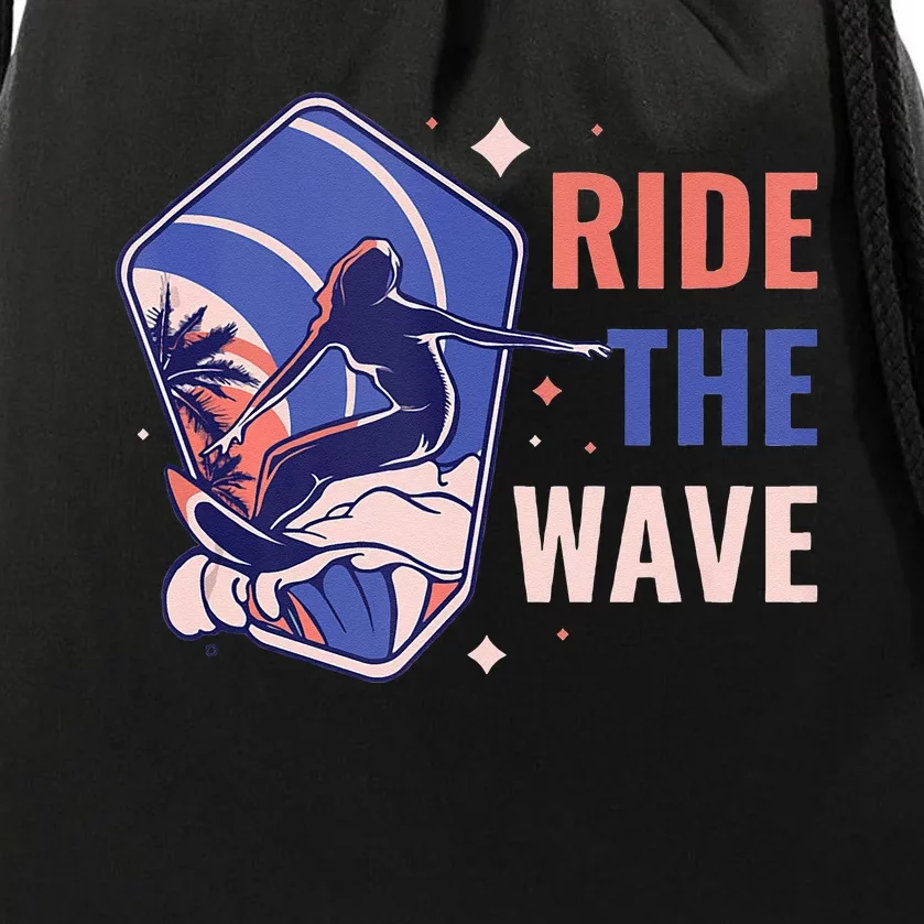 Ride The Wave Drawstring Bag