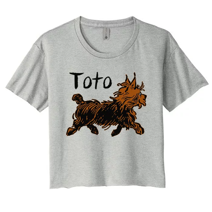 Retro Toto Wizard Of OZ Dog Art DesignFunny Fairytale Women's Crop Top Tee