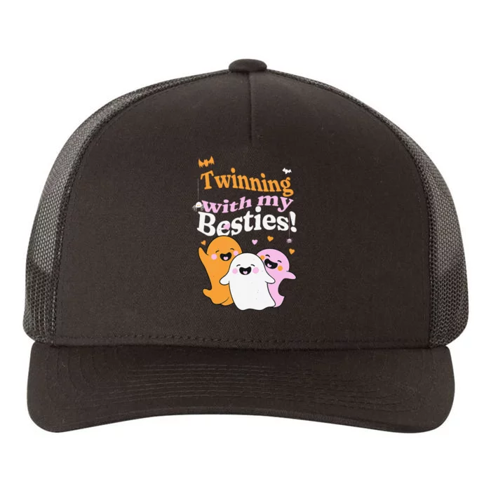 retro Twinning With My Besties Halloween Ghosts Yupoong Adult 5-Panel Trucker Hat