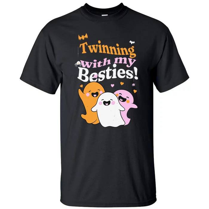 retro Twinning With My Besties Halloween Ghosts Tall T-Shirt