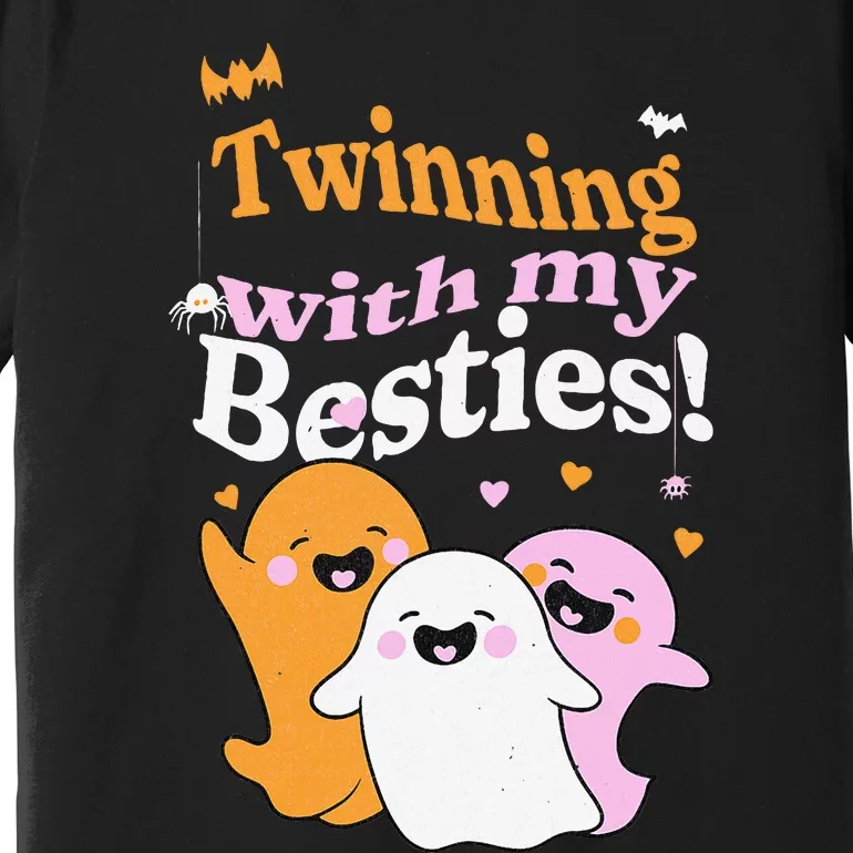 retro Twinning With My Besties Halloween Ghosts Premium T-Shirt