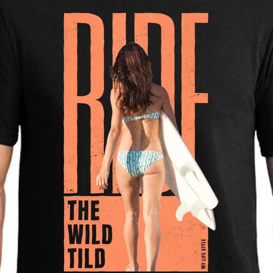 Ride The Wild Woman Surfing Pajama Set