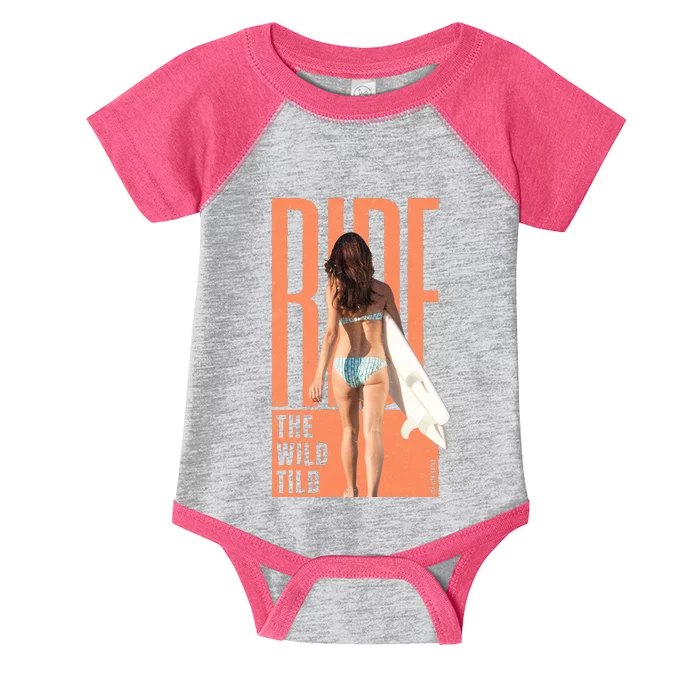 Ride The Wild Woman Surfing Infant Baby Jersey Bodysuit