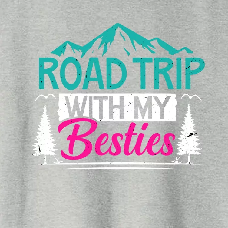 Road Trip With My Bestie Bff Travel Vacation Adventurers Cute Gift Women's Crop Top Tee