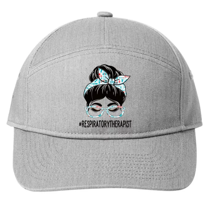 Respiratory Therapist Week Appreciation Day Wo Messy Bun 7-Panel Snapback Hat