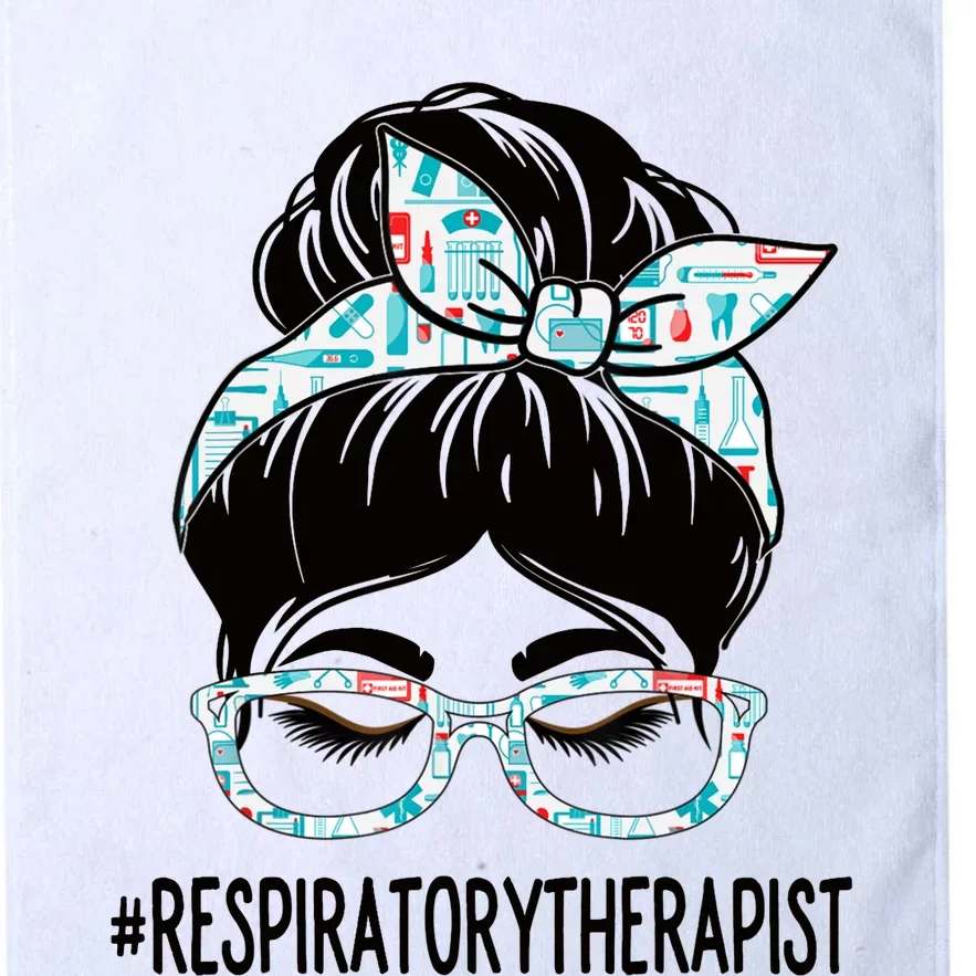 Respiratory Therapist Week Appreciation Day Wo Messy Bun Platinum Collection Golf Towel