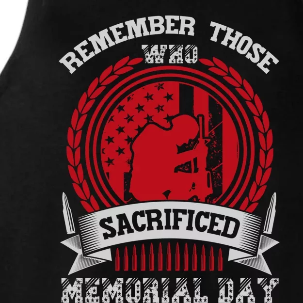 Remember Those Who Sacrificed Memorial Day Gift Ladies Tri-Blend Wicking Tank