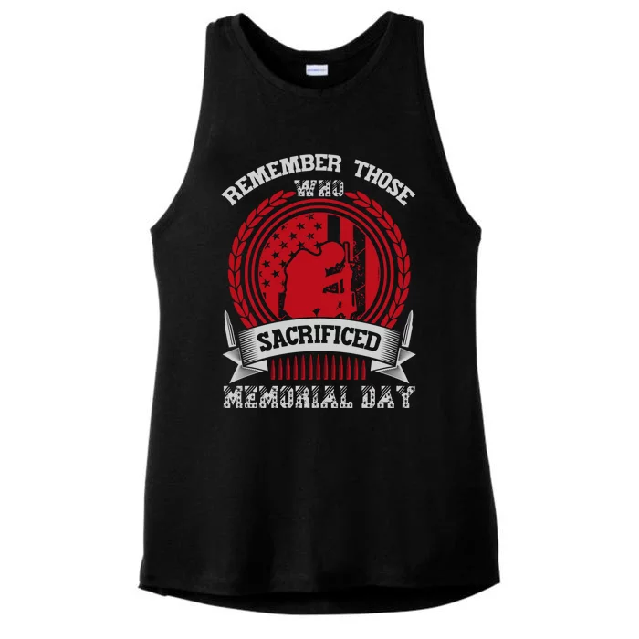 Remember Those Who Sacrificed Memorial Day Gift Ladies Tri-Blend Wicking Tank