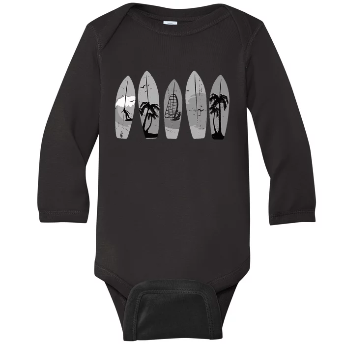 Ride the Waves with a Timeless Surfboard Baby Long Sleeve Bodysuit