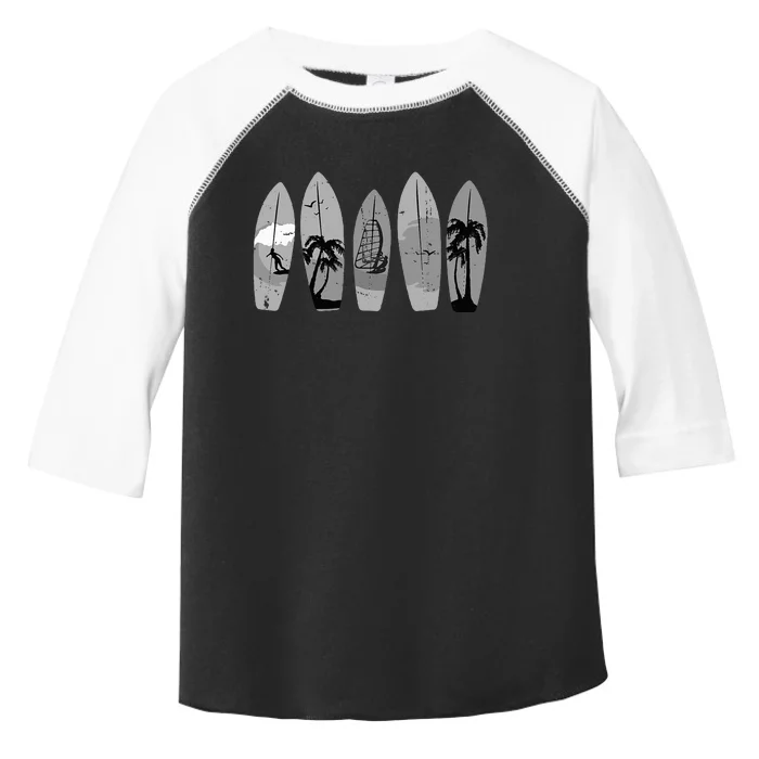 Ride the Waves with a Timeless Surfboard Toddler Fine Jersey T-Shirt