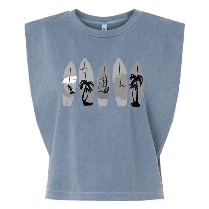 Ride the Waves with a Timeless Surfboard Garment-Dyed Women's Muscle Tee