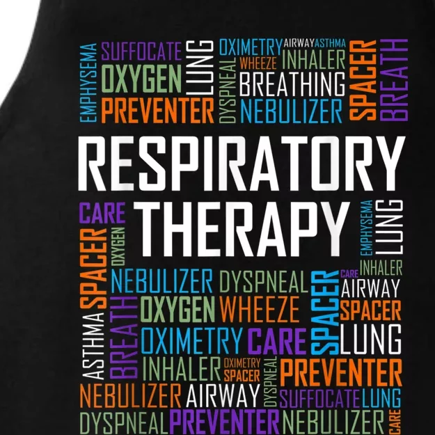 Respiratory Therapist Words Therapy Care Week Ladies Tri-Blend Wicking Tank