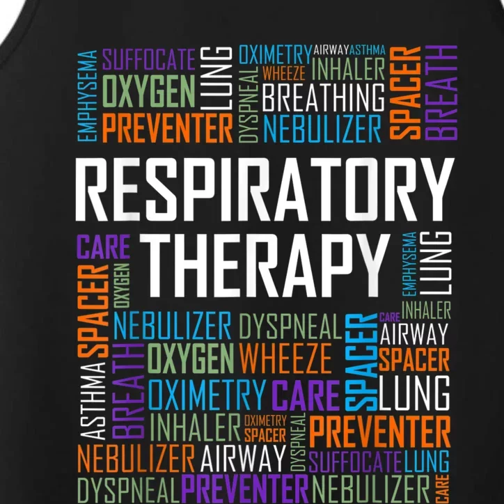 Respiratory Therapist Words Therapy Care Week Performance Tank