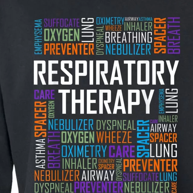 Respiratory Therapist Words Therapy Care Week Cropped Pullover Crew