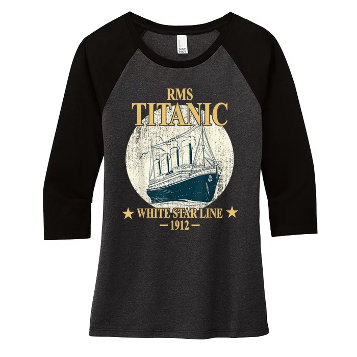 RMS TITANIC White Star Line Cruise Ship 1912 boy girl kid Women's Tri-Blend 3/4-Sleeve Raglan Shirt