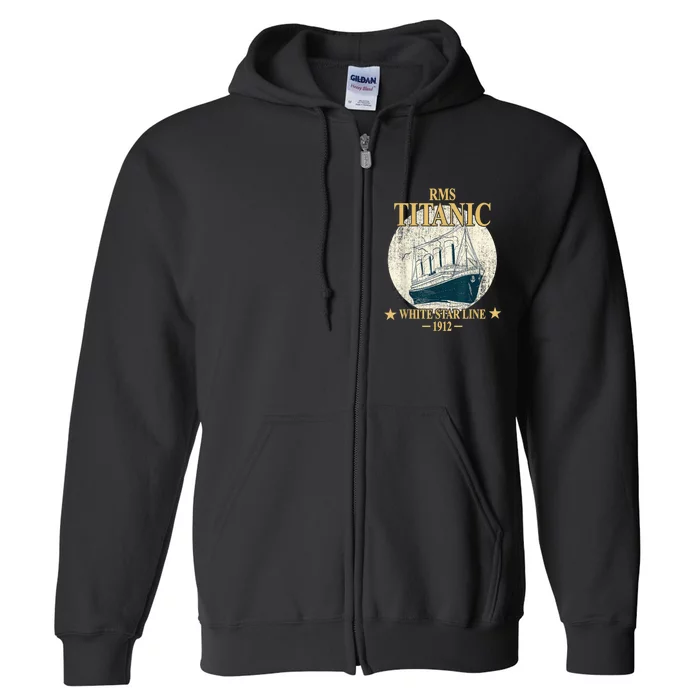 RMS TITANIC White Star Line Cruise Ship 1912 boy girl kid Full Zip Hoodie