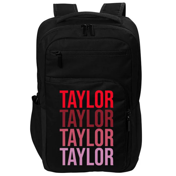 Retro Taylor Wordmark Pattern I Love Taylor Impact Tech Backpack