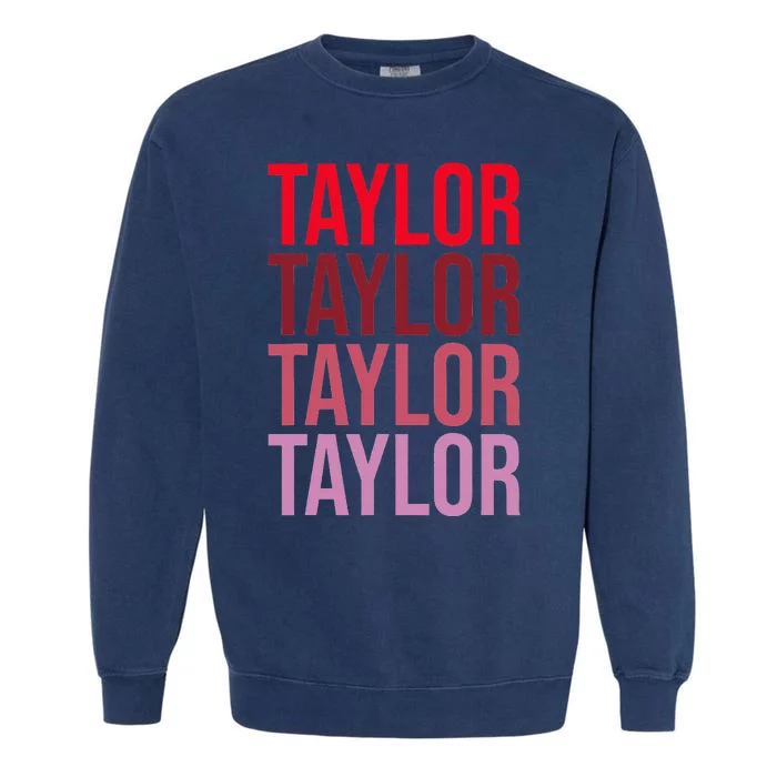 Retro Taylor Wordmark Pattern I Love Taylor Garment-Dyed Sweatshirt