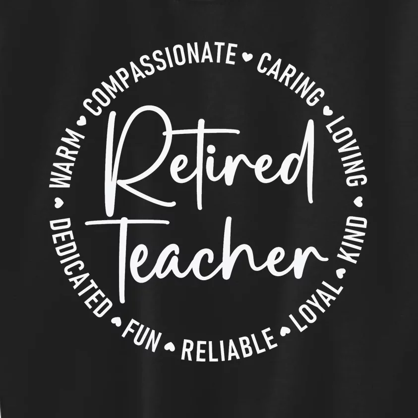 Retired Teacher White Kids Sweatshirt