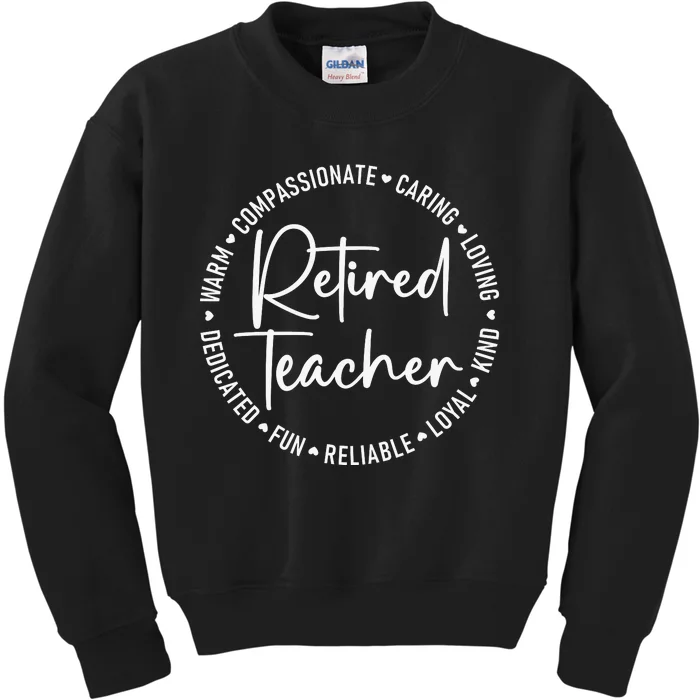 Retired Teacher White Kids Sweatshirt